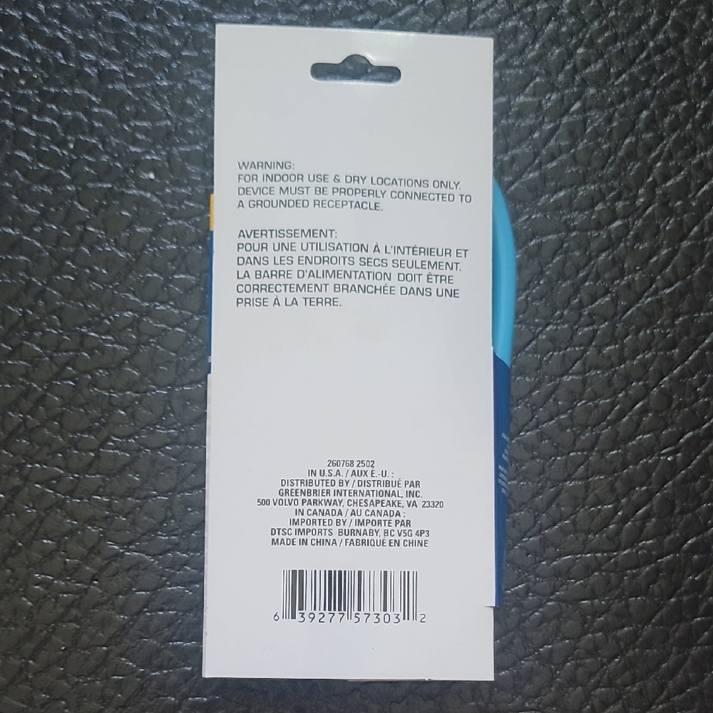 3 Outlet Mini Travel Blue Power Strip - Picture 2 of 4